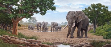 象 Painting - ゾウの群れ